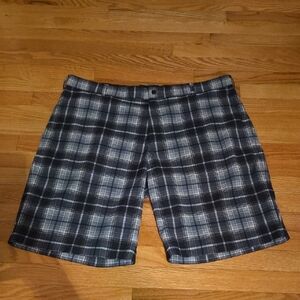 Nike Black and Gray Flat Front Casual Shorts